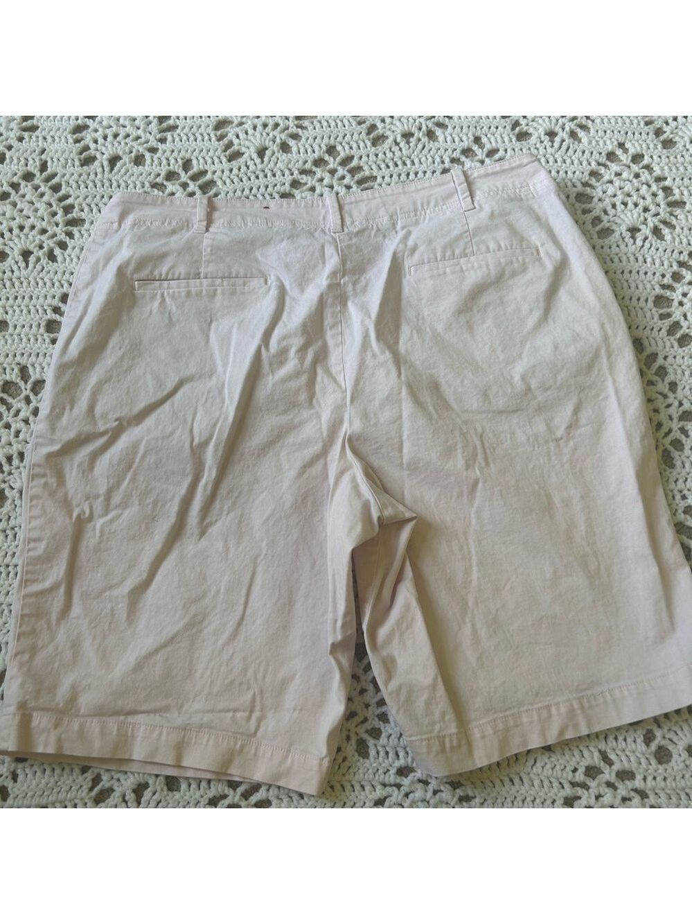 TALBOTS Bermuda Chino Casual Shorts 16 Pale Pink - Picture 8 of 9
